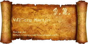 Váczy Martin névjegykártya